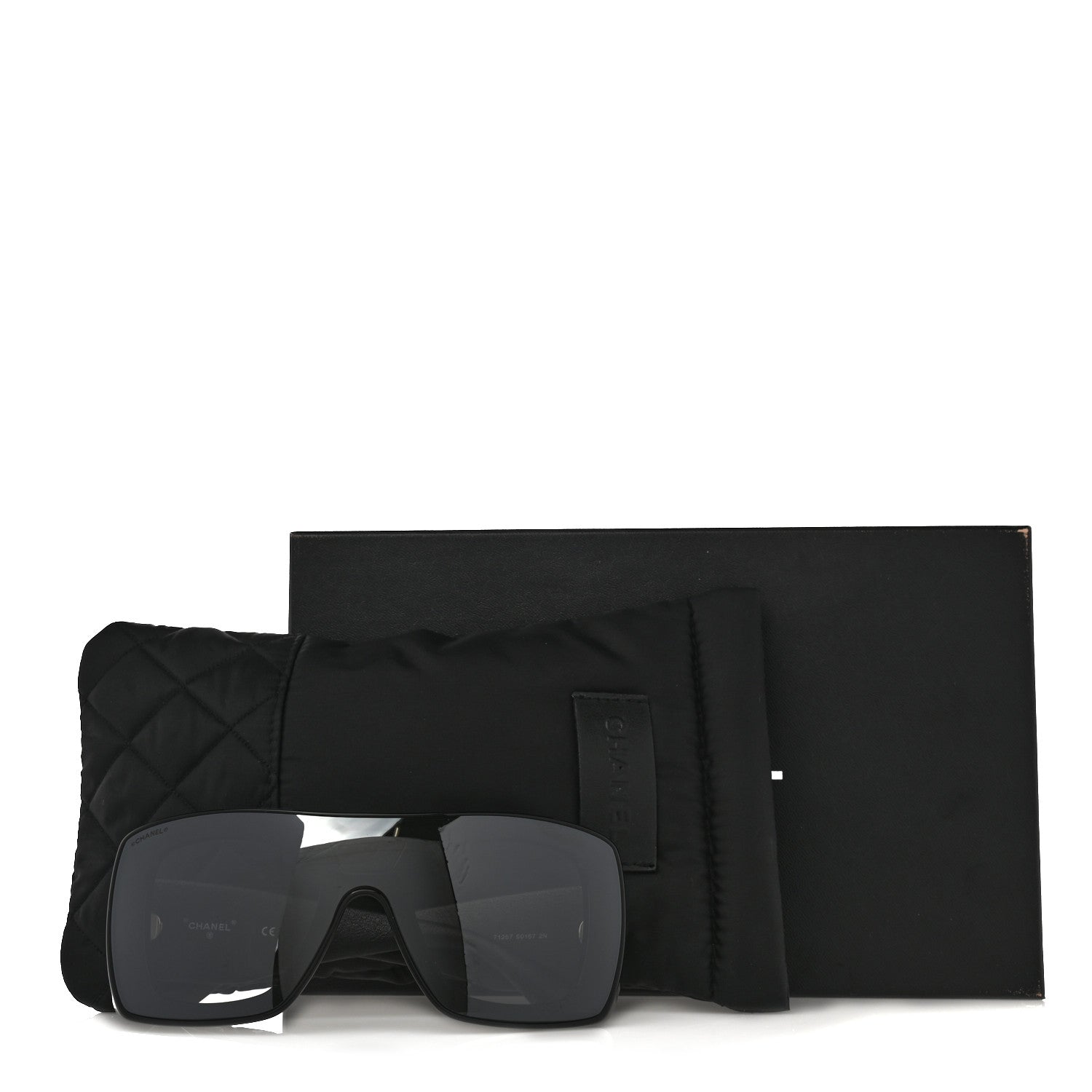 Chanel Lambskin Shield Quilted Sunglasses 71267 Black 9 of 9