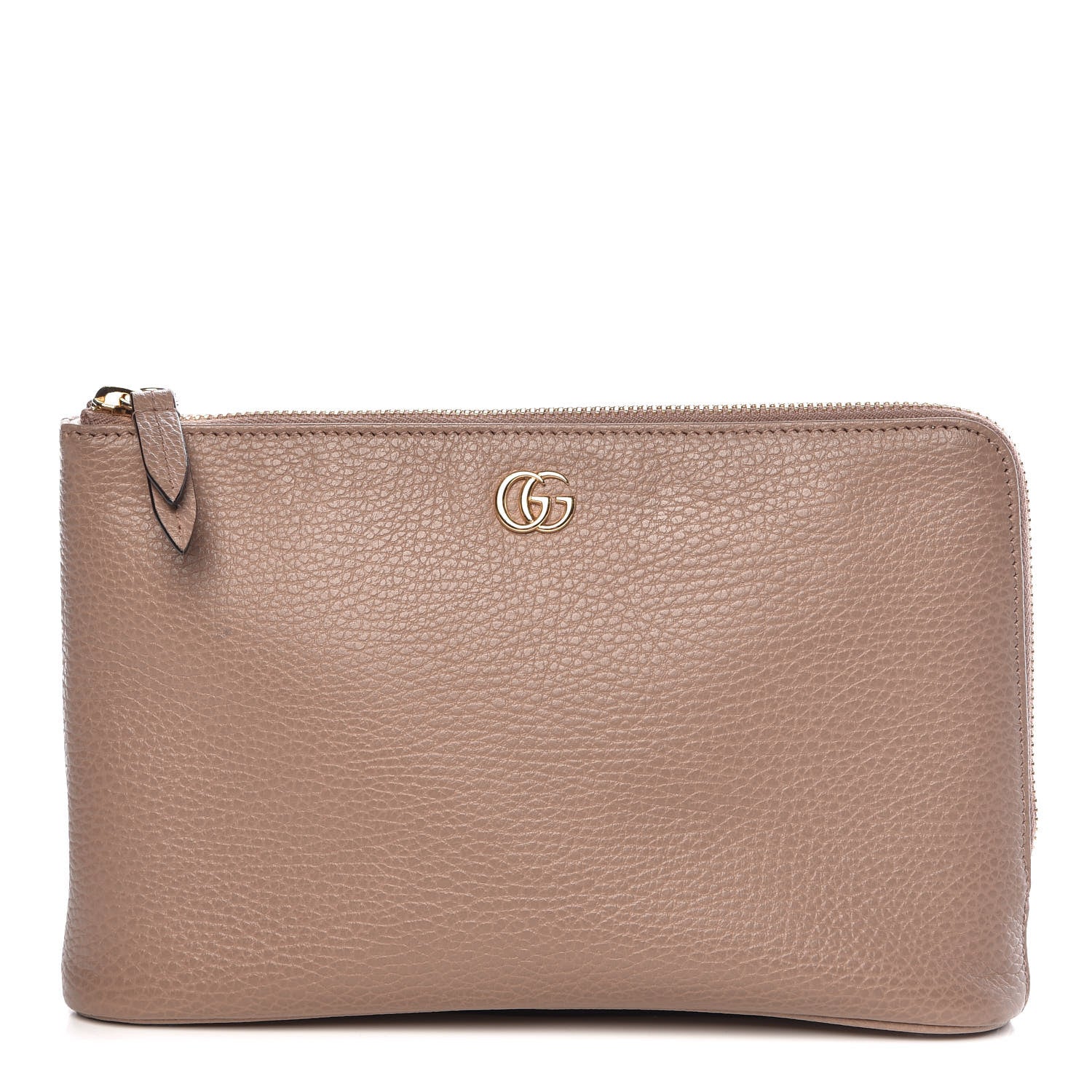 Gucci Calfskin GG Marmont Zip Pouch Porcelain Rose 1 of 9