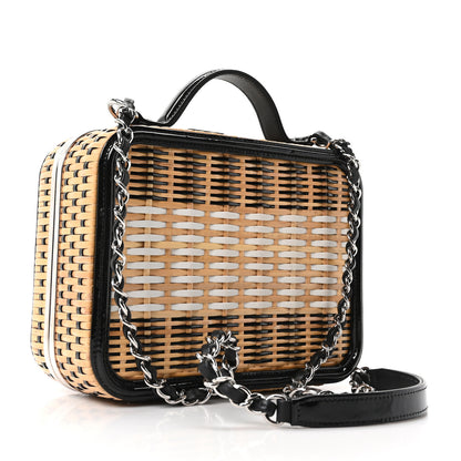 Chanel Raffia Patent Medium CC Filigree Vanity Case Black 2 of 10