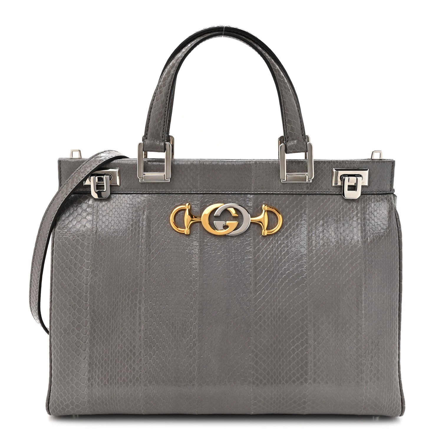 Gucci Elaphe Medium Zumi Top Handle Bag Dusty Grey 1 of 12