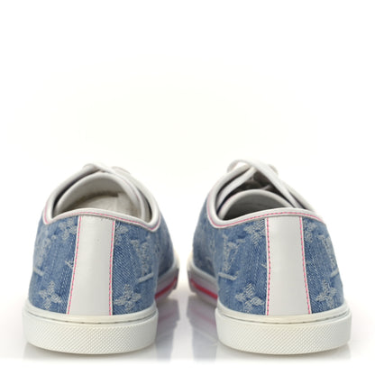 Louis Vuitton Monogram Denim Punchy Low Top Sneakers 37 Blue White 6 of 11