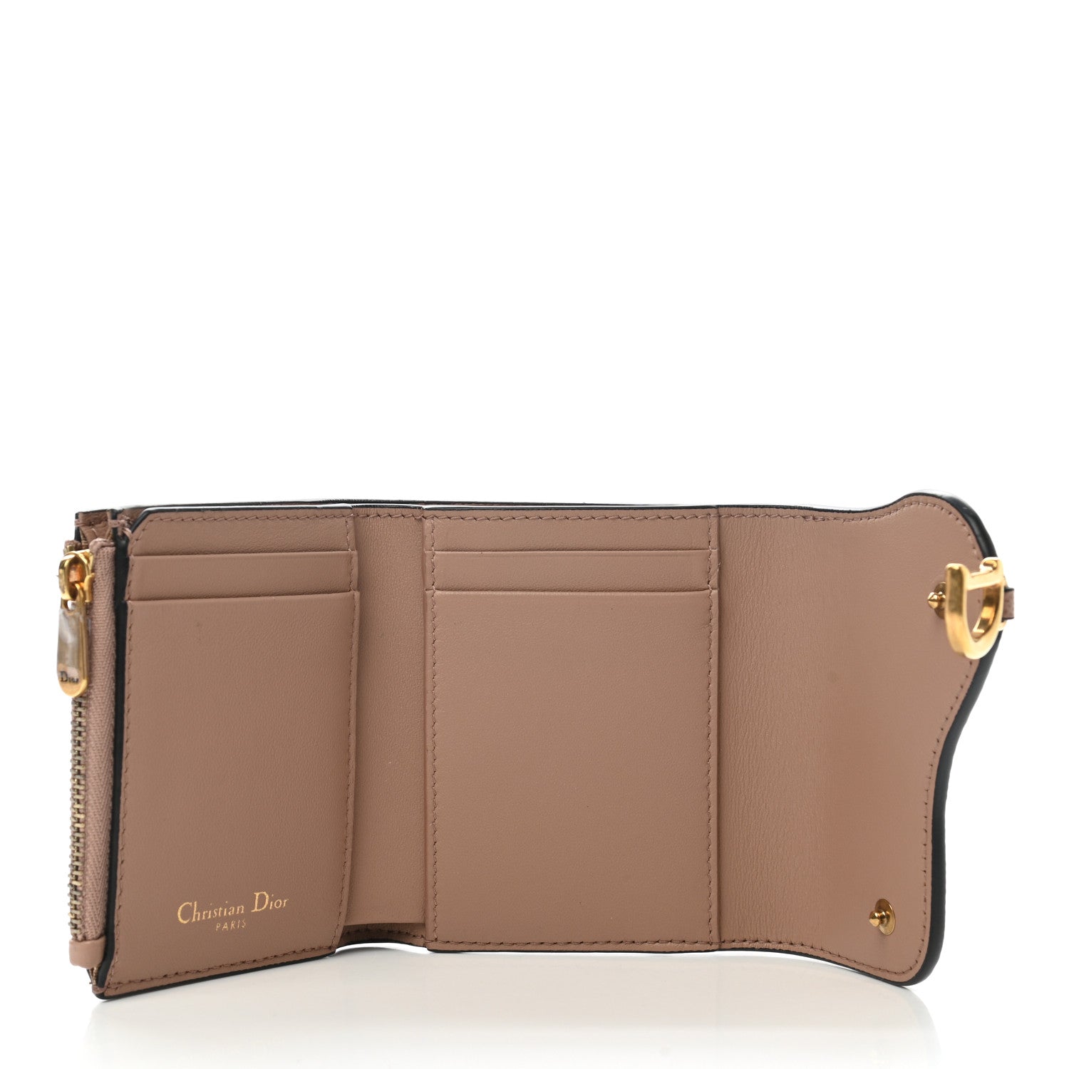 Christian Dior Grained Calfskin Saddle Lotus Wallet Blush 5 of 7