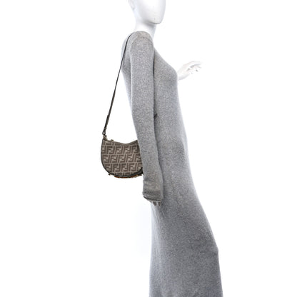 Fendi Denim Jacquard FF Effect Vitello Grace Mini Fendigraphy Hobo Bag Dove White Dove 2 of 10