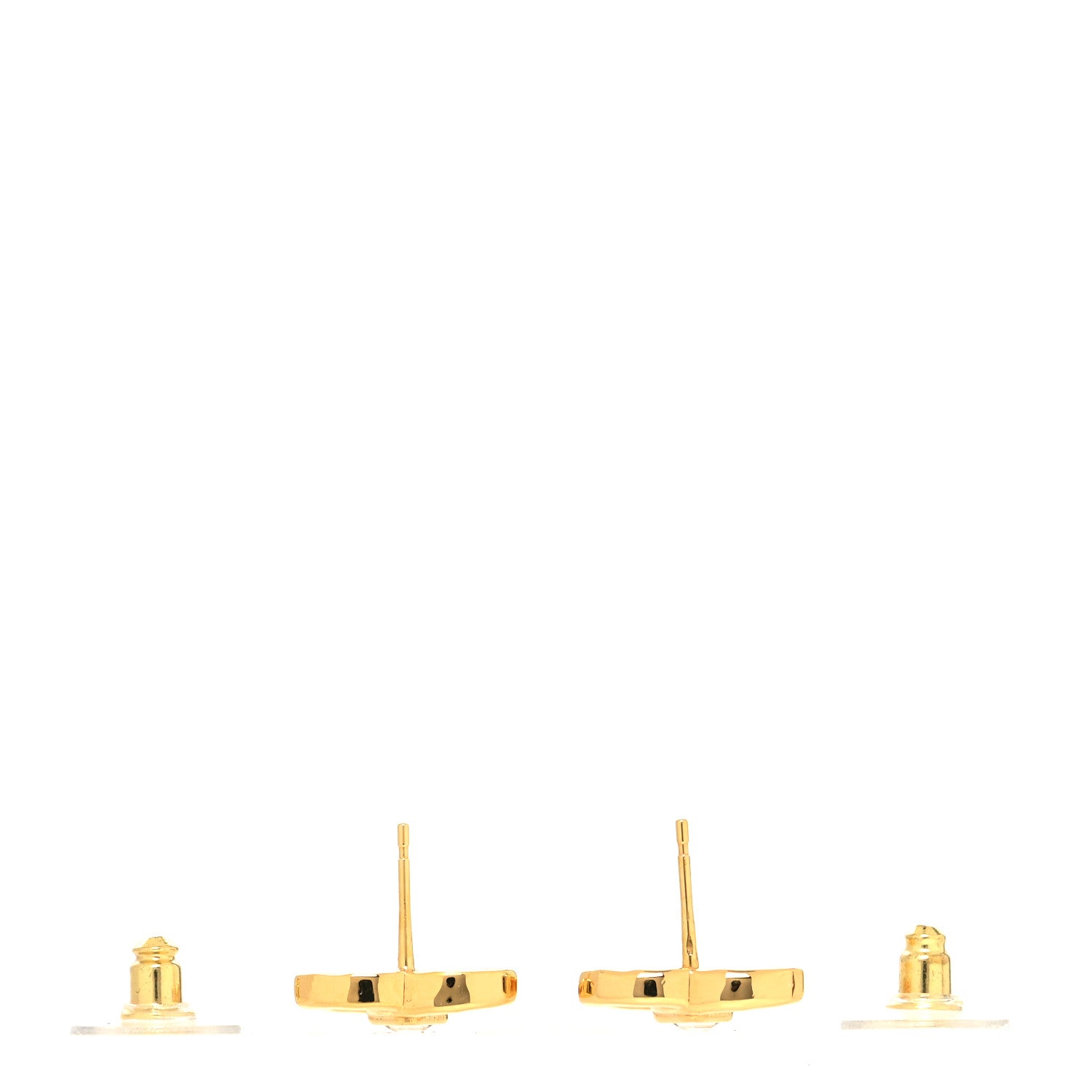 Chanel Metal Crystal CC Marquise Earrings Gold 3 of 4