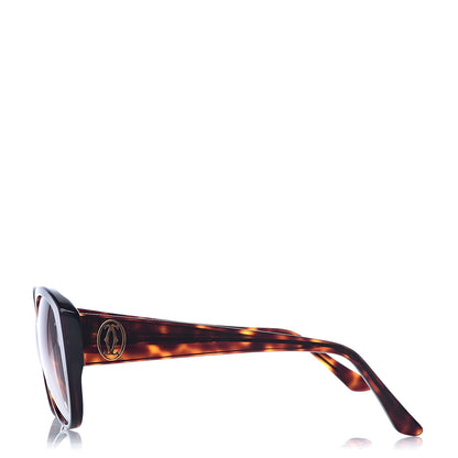 Cartier Tortoise Double C Logo Cat Eye Sunglasses Gold 3 of 8
