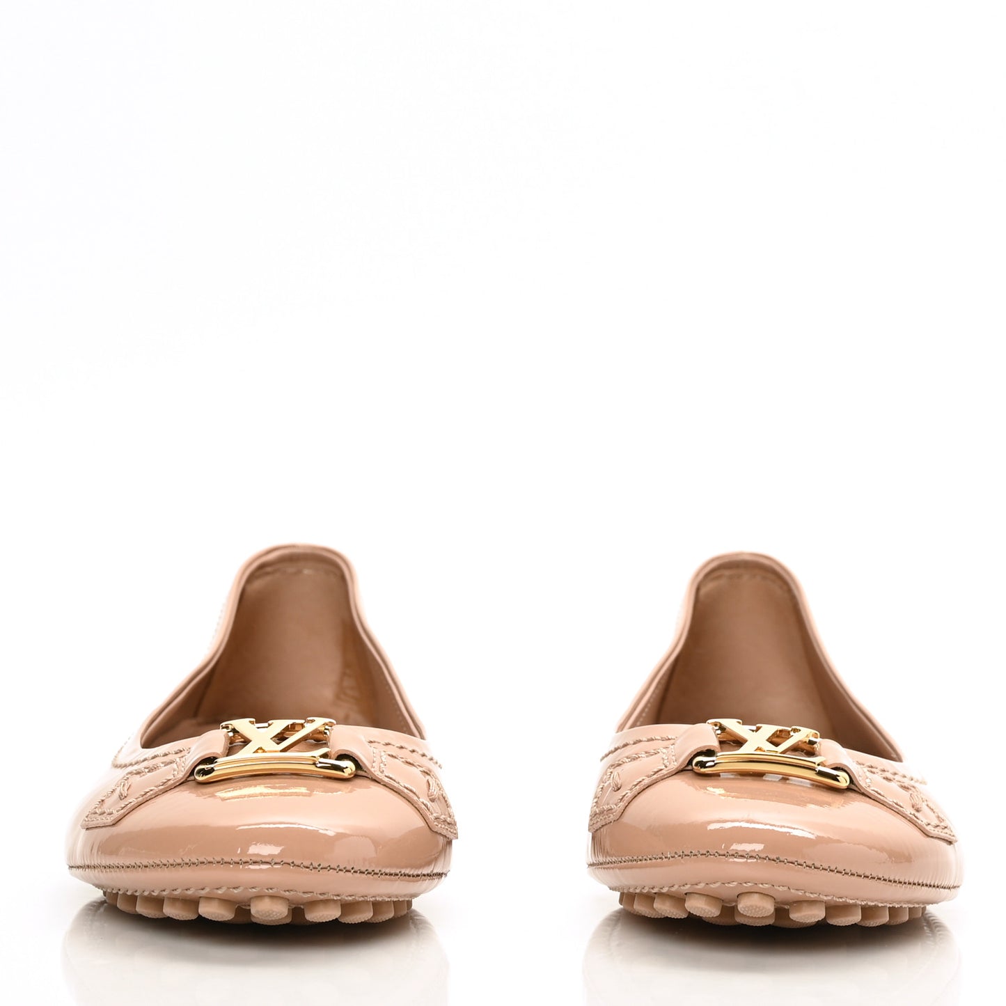 Patent Calfskin Oxford Ballerina Flats 36.5 Rose Poudre