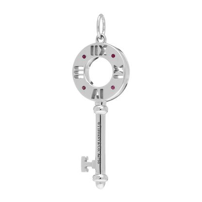 Tiffany 18K White Gold Ruby Atlas Pierced Key Pendant 3 of 3