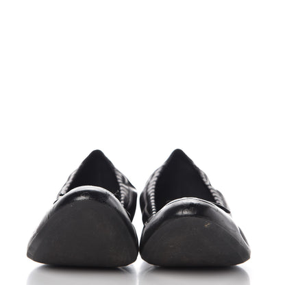 Chanel Lambskin CC Elastic Cap Toe Ballerina Flats 38 Black 2 of 12