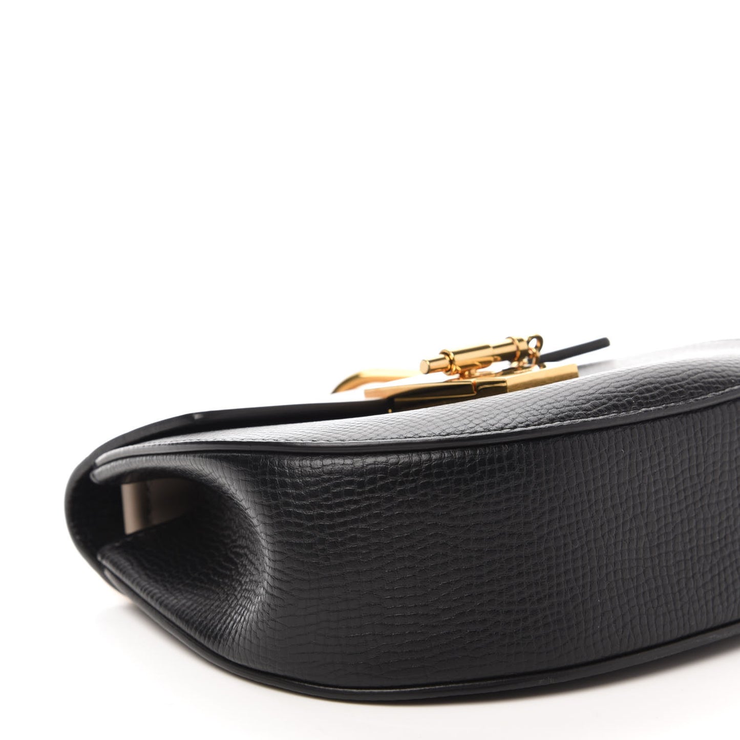 Grained Calfskin Lambskin Mini Bi-Color Drew Shoulder Bag Black Powder Beige