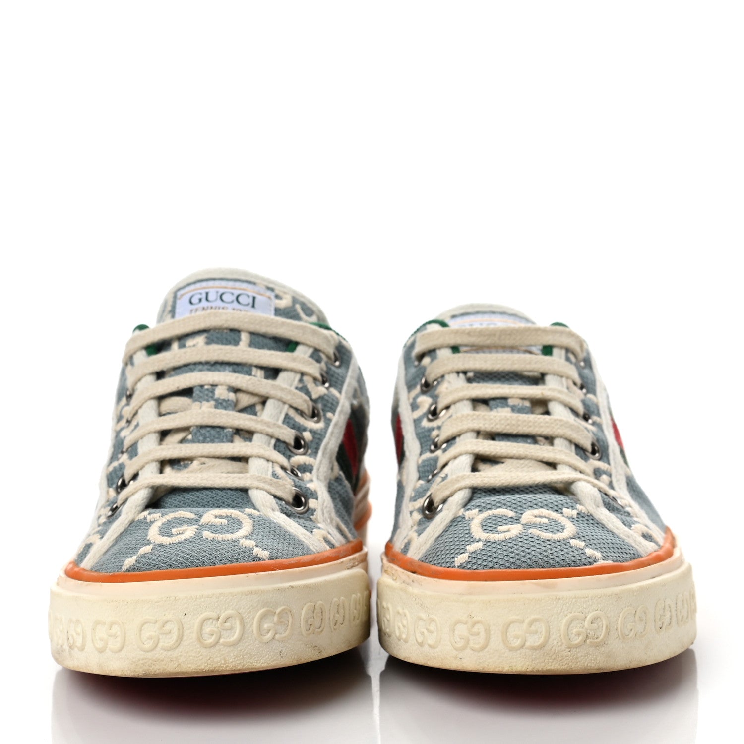 Gucci Cotton GG Monogram Web Womens 1977 Tennis Sneakers 36 Philod Ivory Mystic White 2 of 8