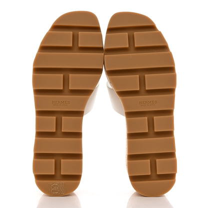 Hermes Calfskin Cork Eze 30 Sandals 35 White 5 of 9