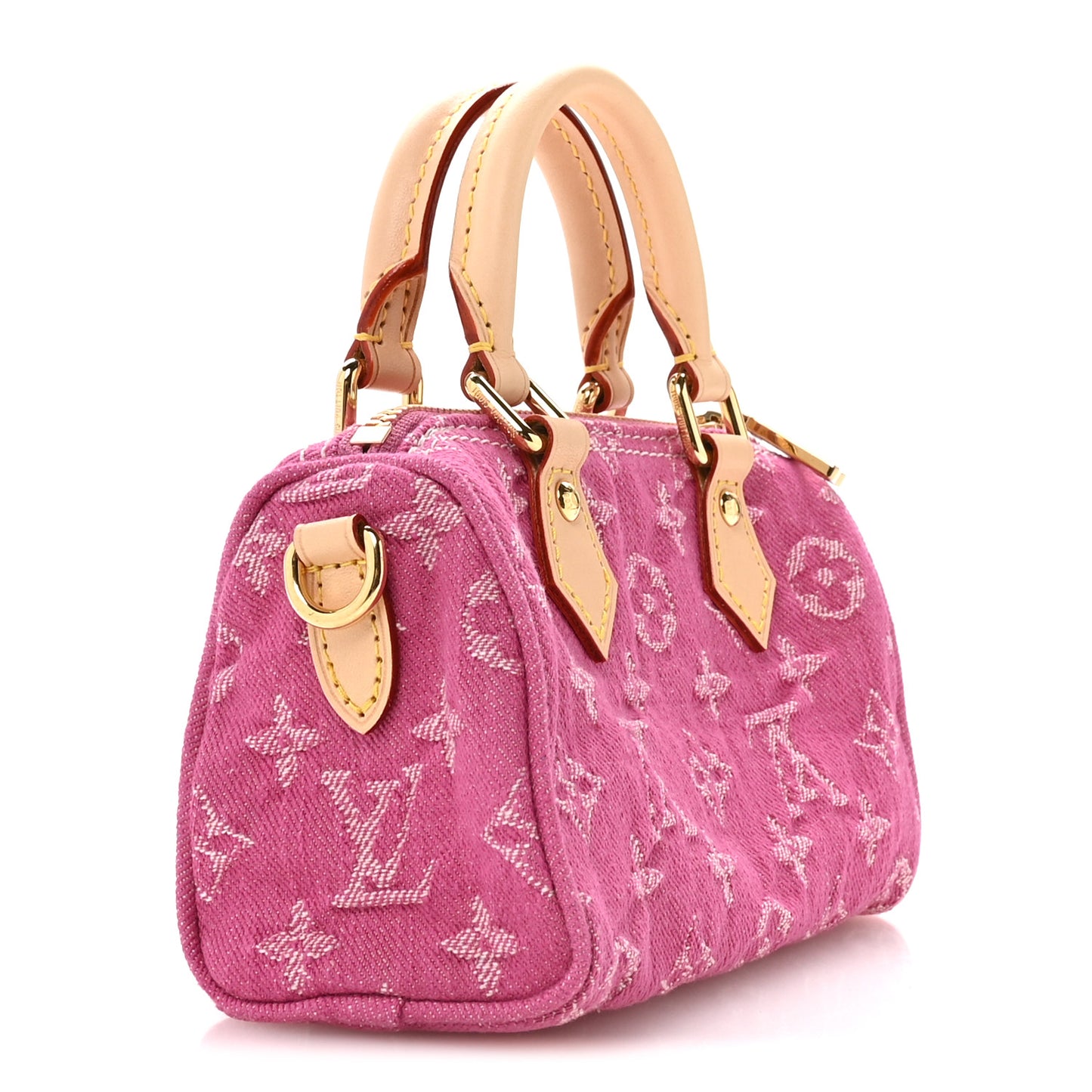 Monogram Denim Nano Speedy Fuchsia