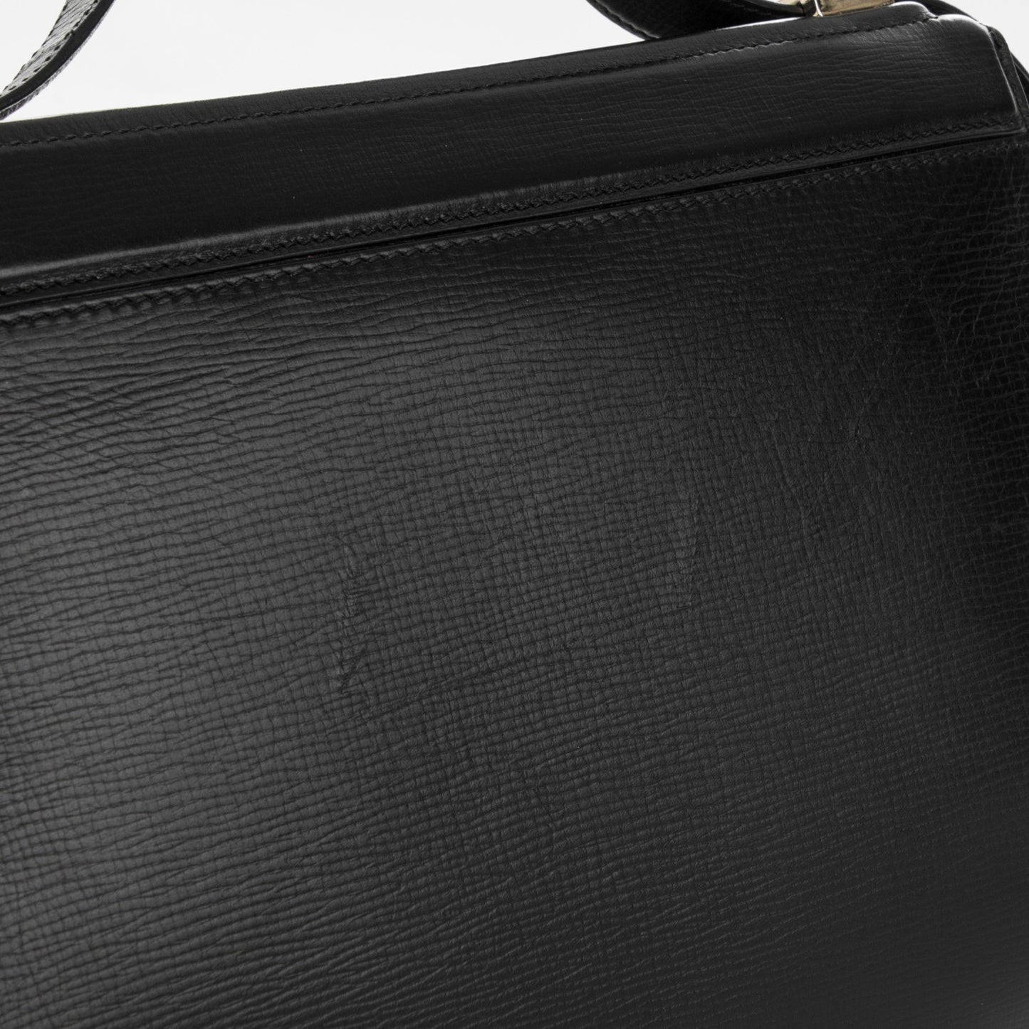 Textured Calfskin Medium Pandora Box Crossbody Bag Black