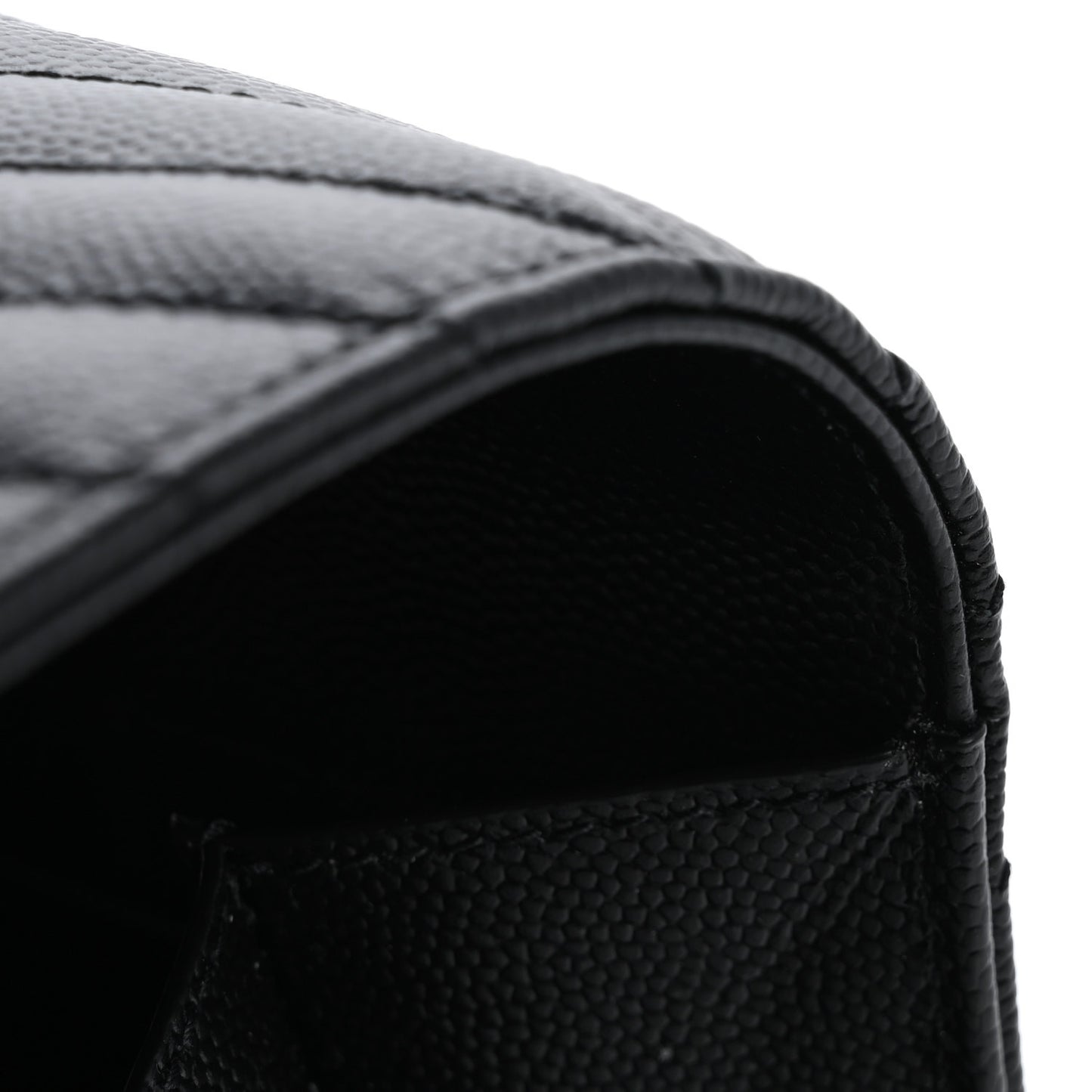 Grain De Poudre Matelasse Chevron Monogram Envelope Clutch Black