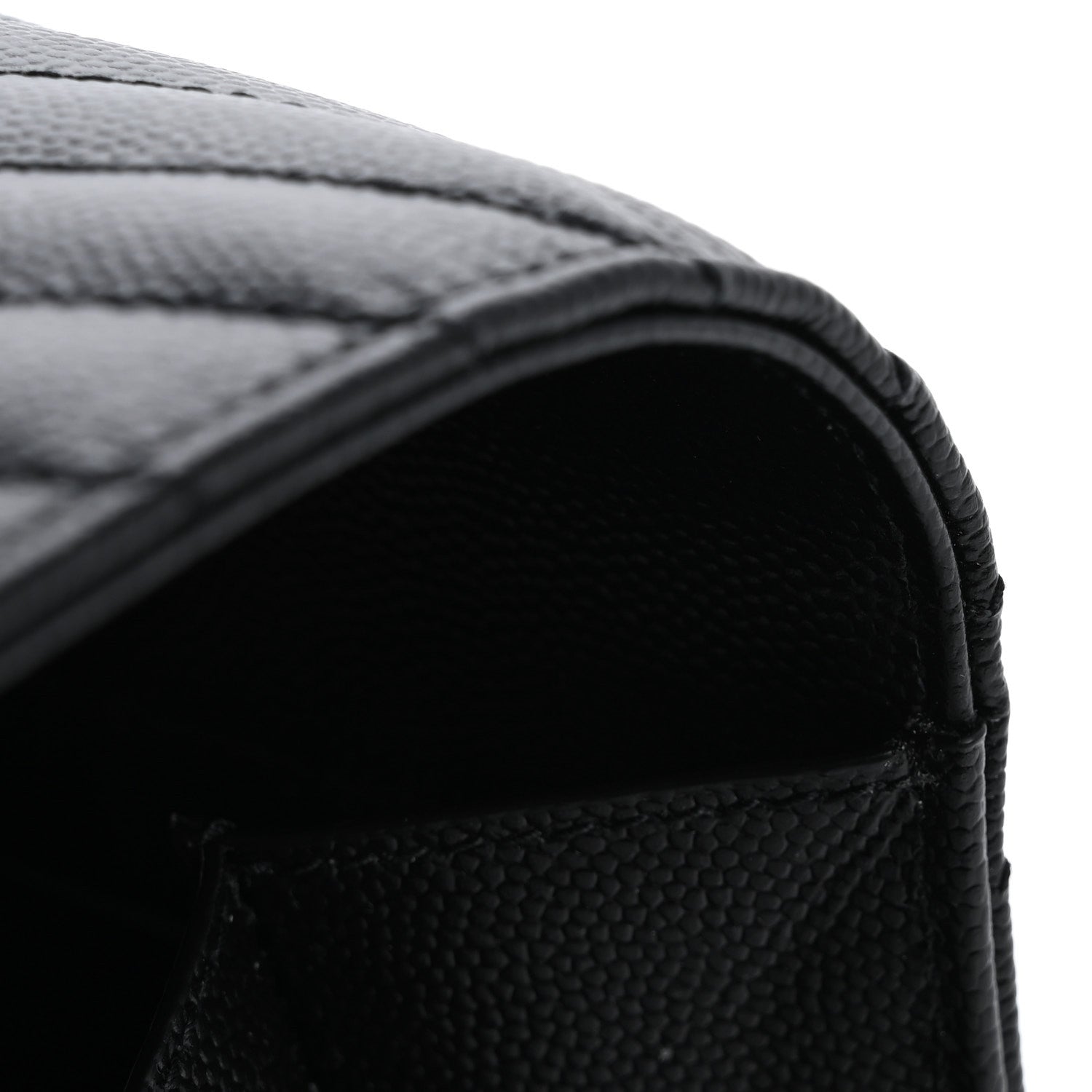 Saint Laurent Grain De Poudre Matelasse Chevron Monogram Envelope Clutch Black 10 of 11