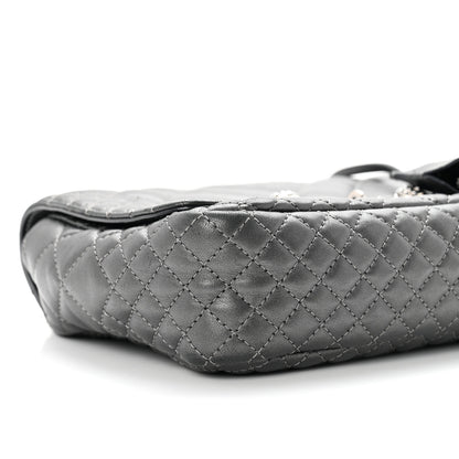 Versace Metallic Nappa Quilted Icon Shoulder Bag Grey 9 of 14