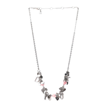 Christian Dior Crystal Rose Heart Charm Necklace 3 of 4