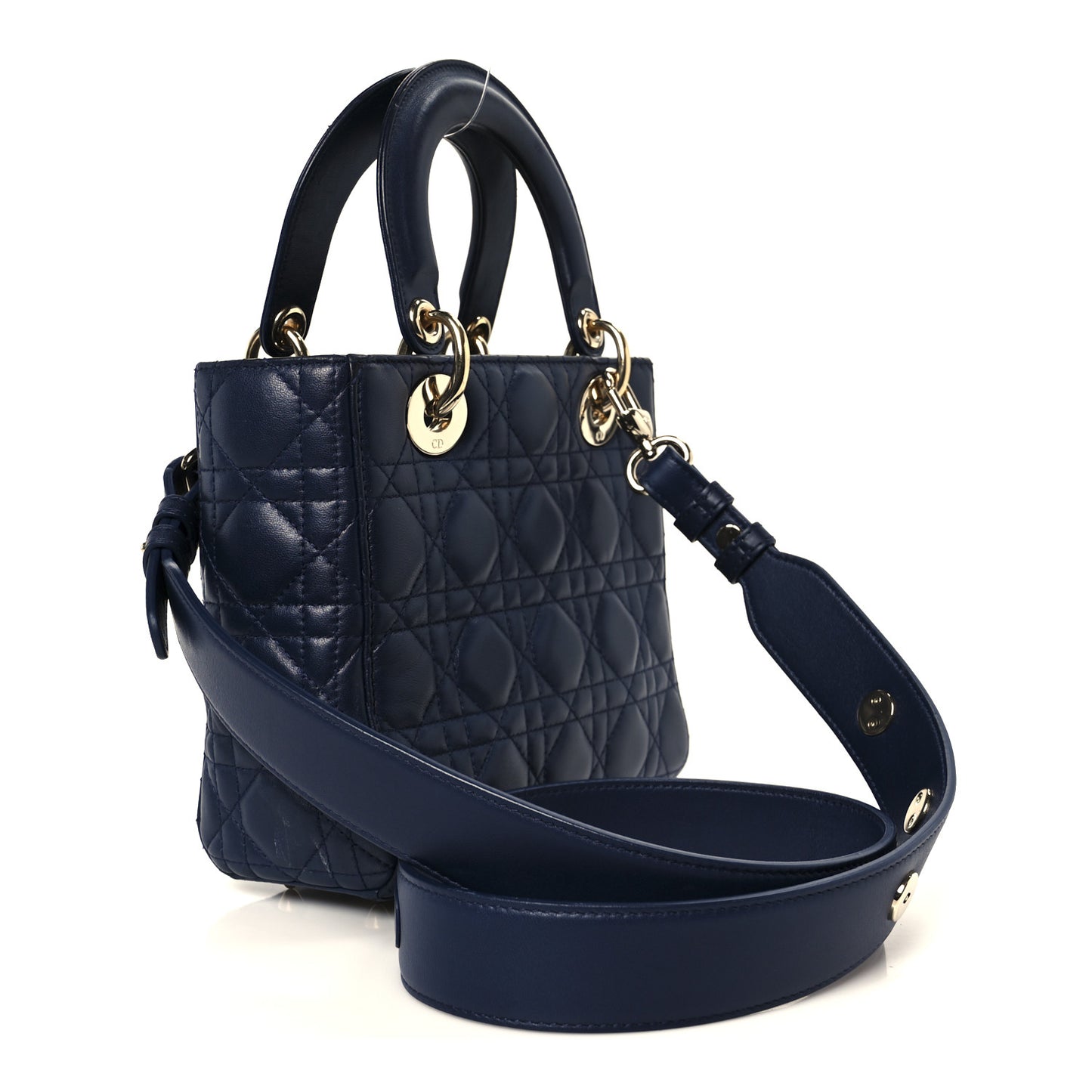 Lambskin Cannage Small Lucky Badges My Lady Dior Navy