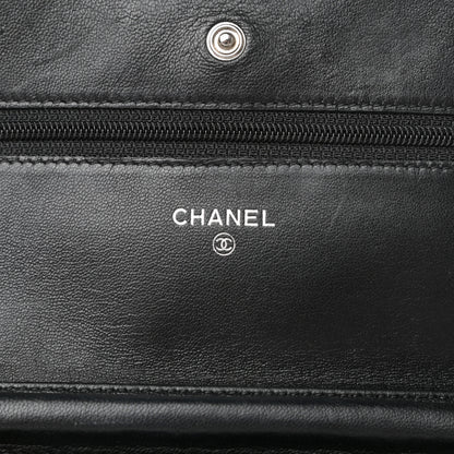 Chanel Lambskin Quilted Wallet On Chain WOC Black 6 of 12