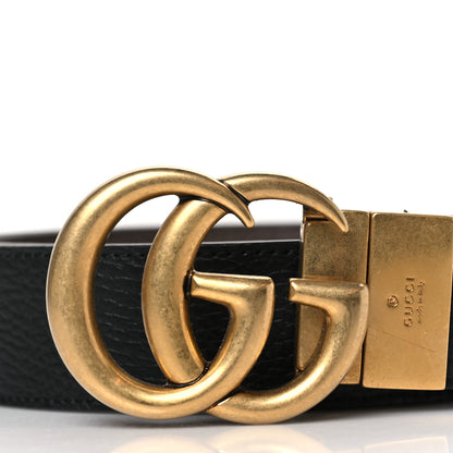 Gucci Dollar Calfskin Double G Reversible 37mm Belt 100 40 Black New Acero 2 of 7