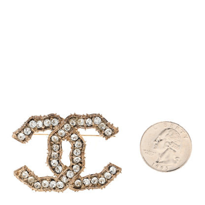 Chanel Crystal CC Camellia Express Brooch Gold Gold 2 of 5