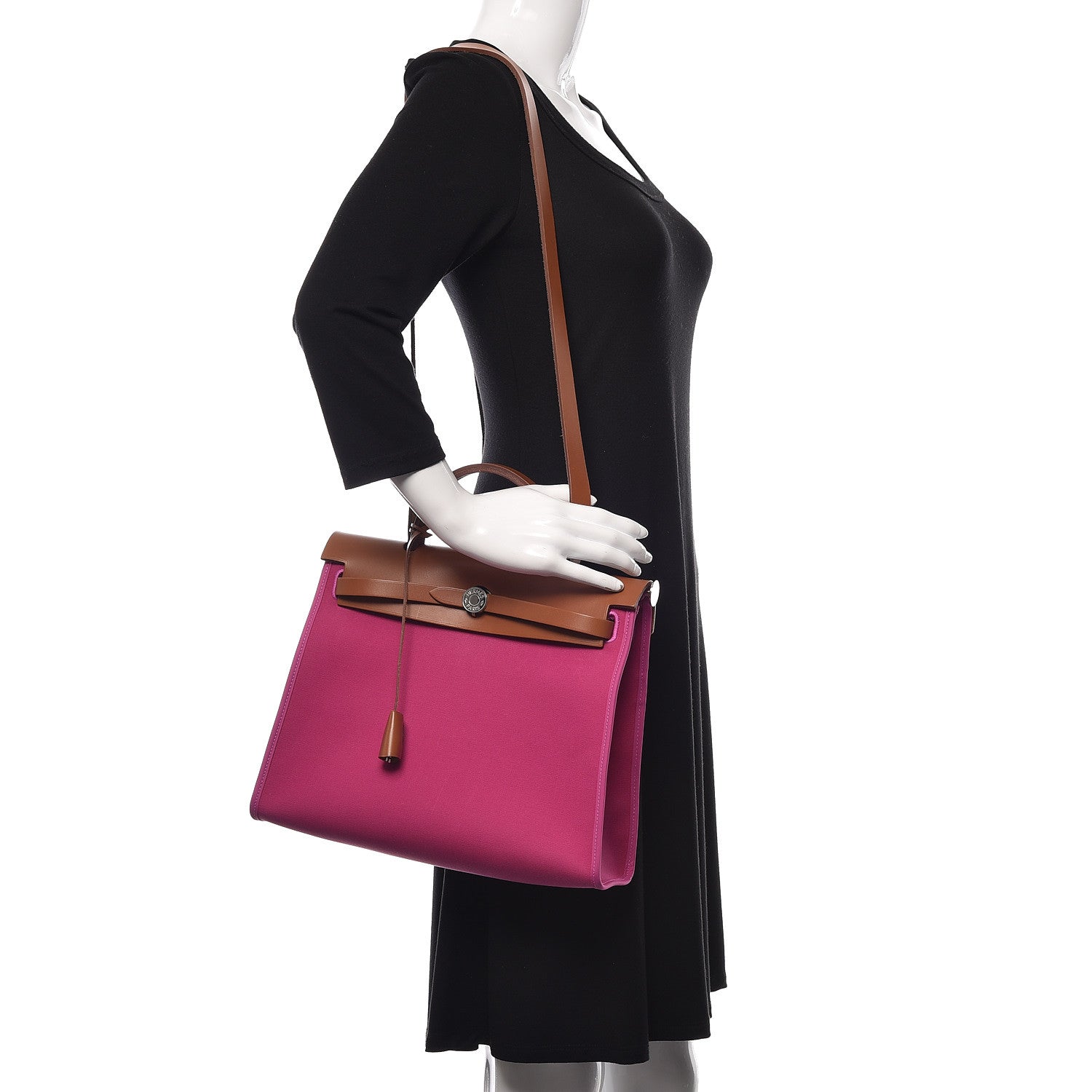 Hermes Vache Hunter Toile Herbag Zip 31 PM Magnolia Fauve 2 of 10