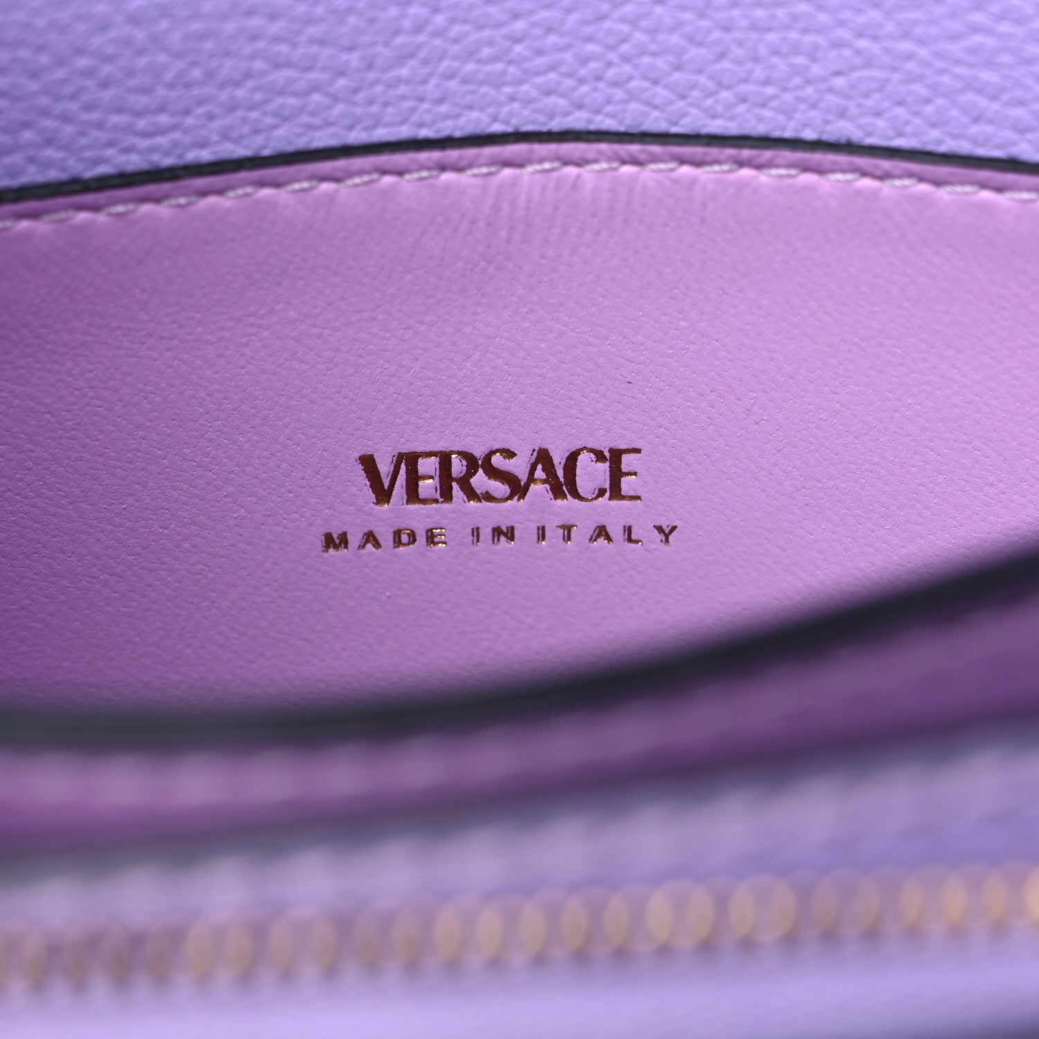 Versace Grained Calfskin La Medusa Shoulder Bag Lilac 6 of 9