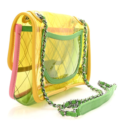 Chanel Lambskin PVC Quilted Mini Coco Splash Flap Yellow Green Pink 3 of 10