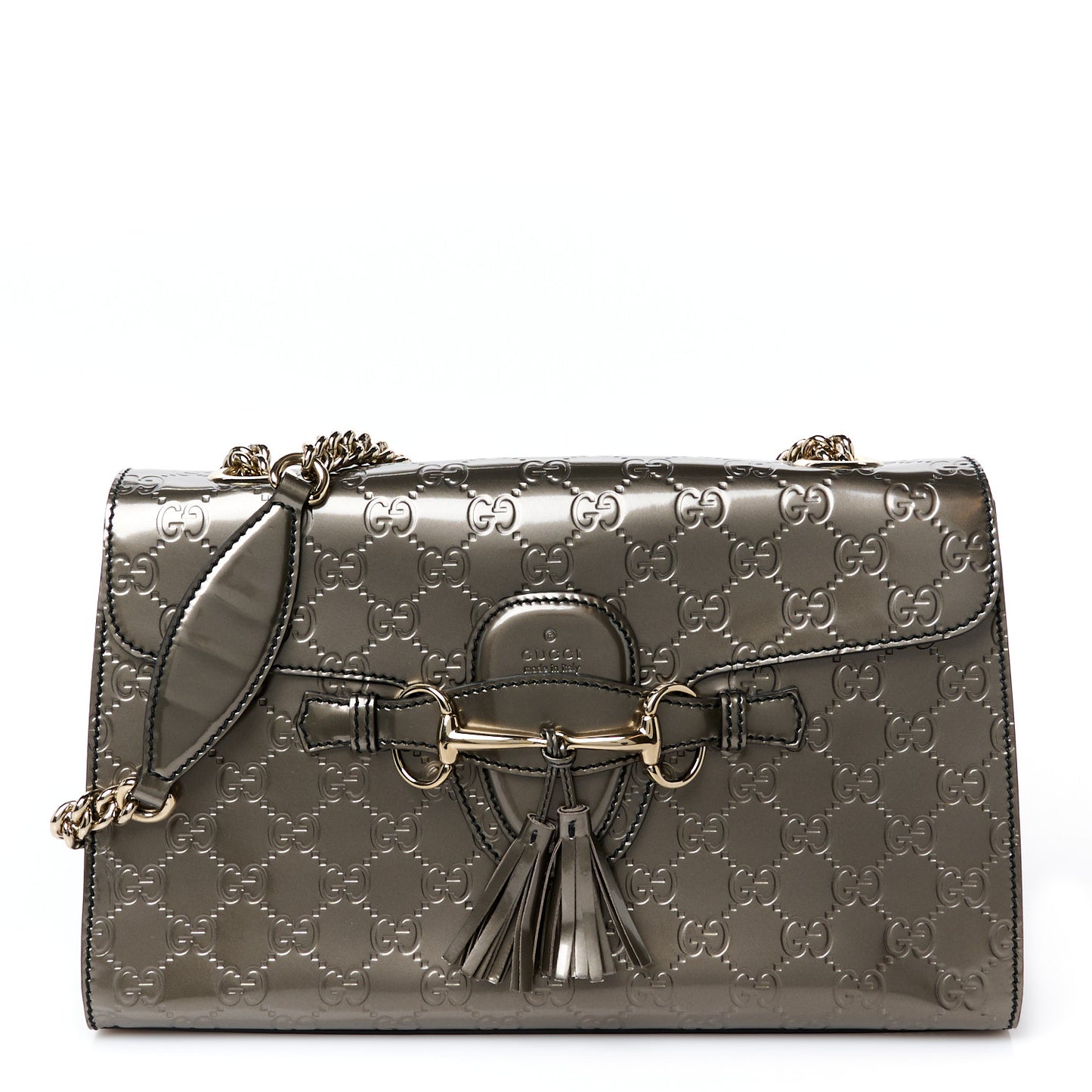 Shine Guccissima Medium Emily Chain Shoulder Bag Sasso