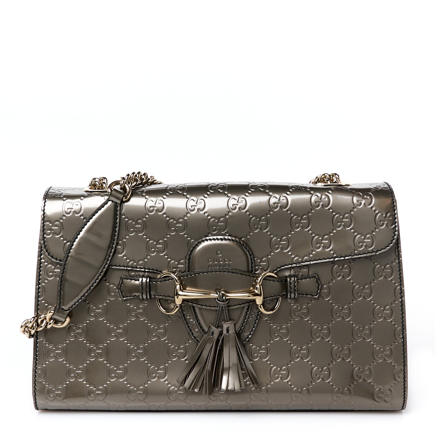 Gucci Shine Guccissima Medium Emily Chain Shoulder Bag Sasso 1 of 12