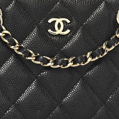 Chanel Caviar Quilted Classic Clutch Tote With Chain Black 8 of 10