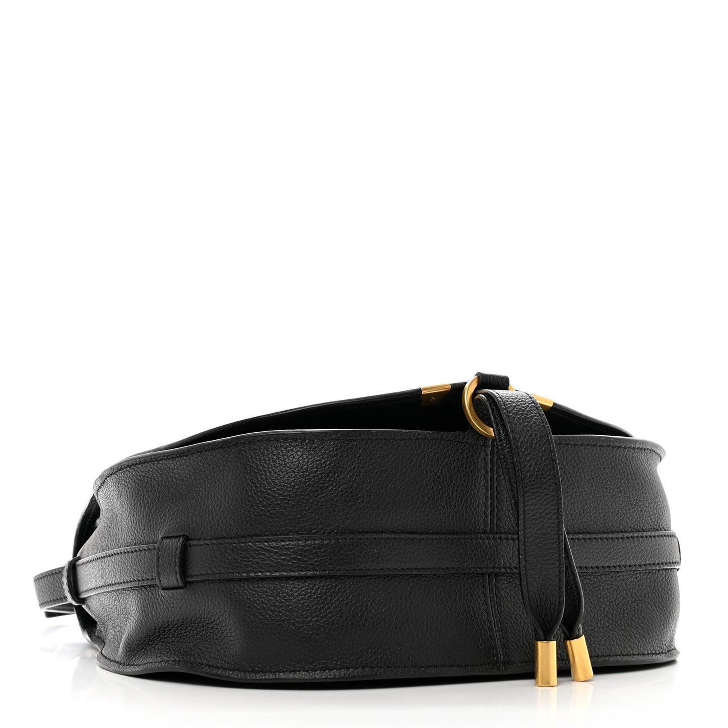 Calfskin Medium Marcie Round Crossbody Bag Black