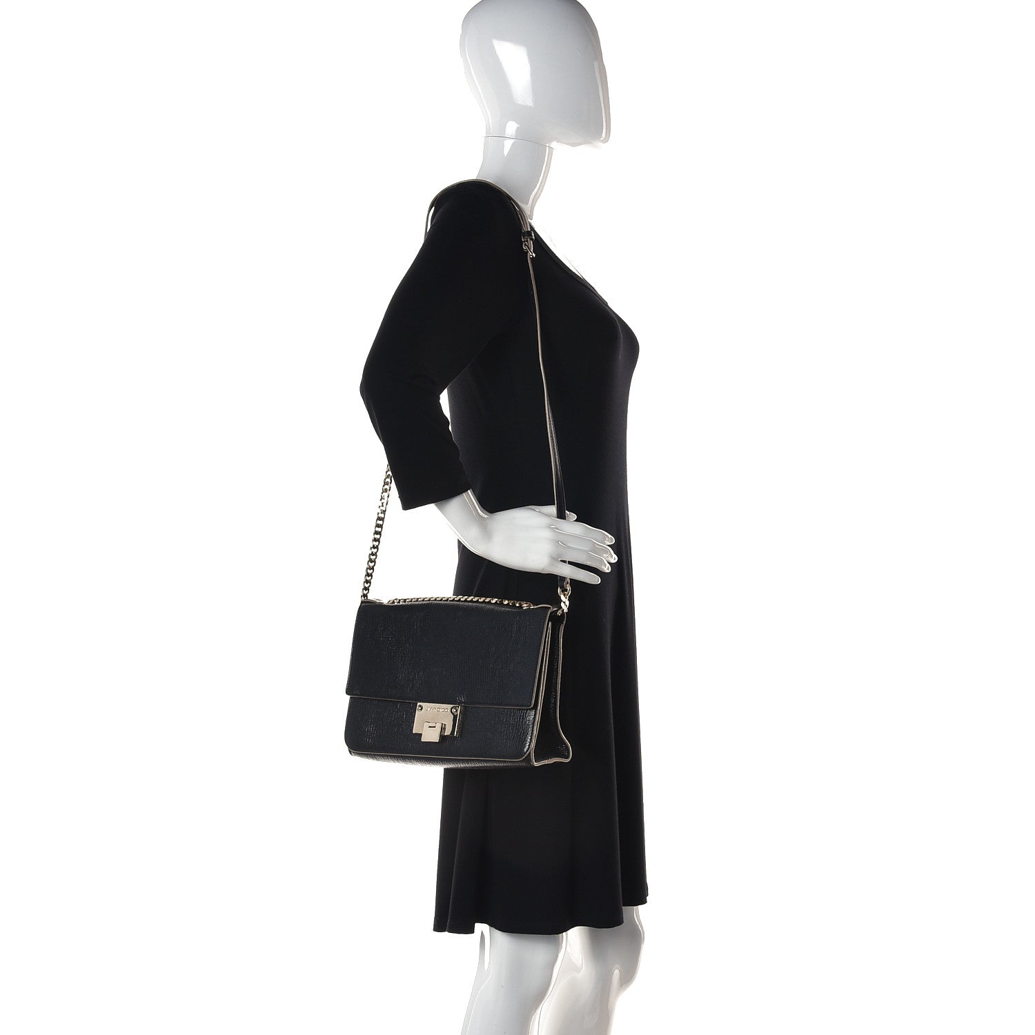 Jimmy Choo Washed Crinkled Calfskin Rebel Crossbody Bag Black 2 of 11