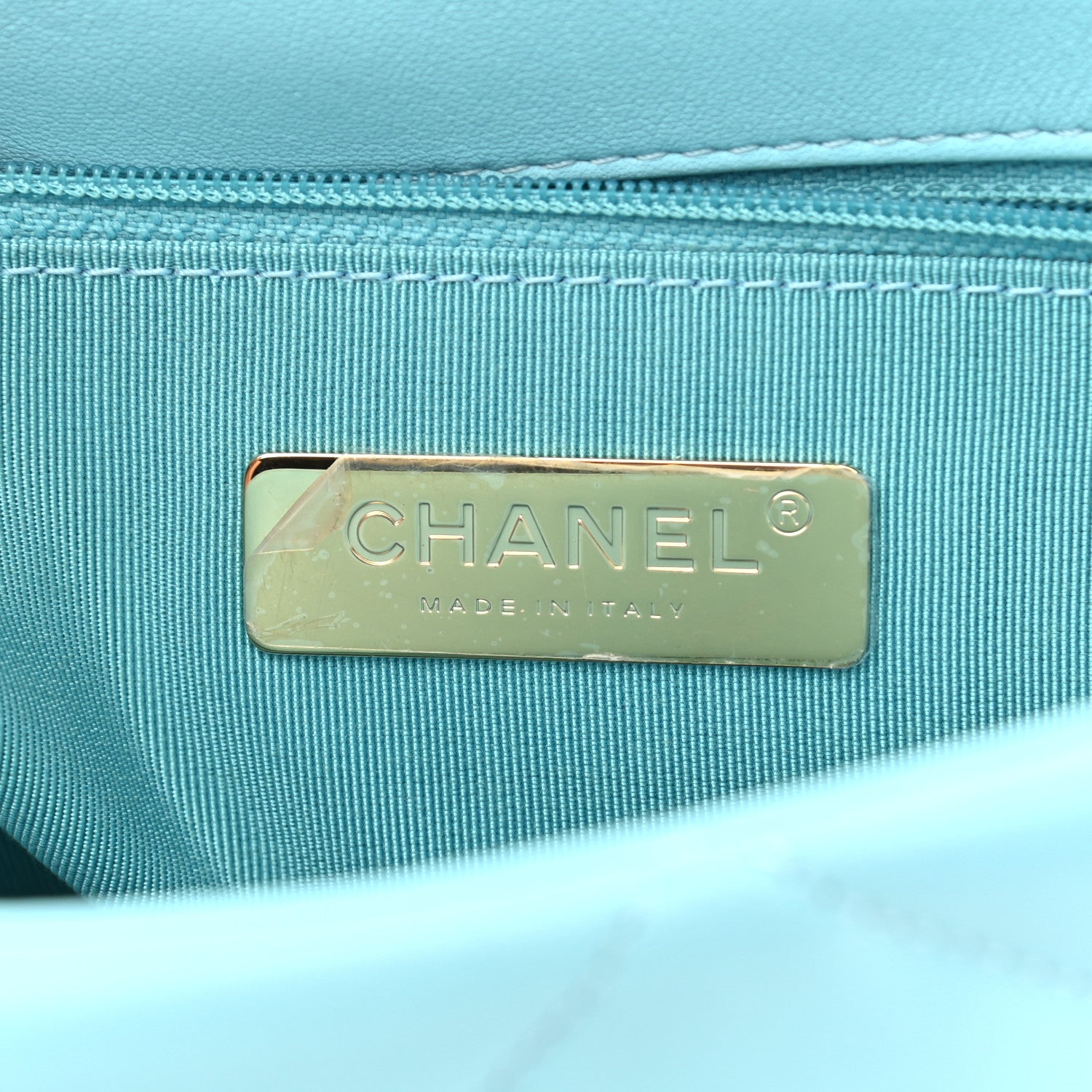 Chanel Shiny Lambskin Quilted Large Chanel 19 Flap Light Blue 6 of 12