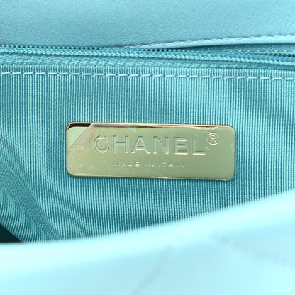 Chanel Shiny Lambskin Quilted Large Chanel 19 Flap Light Blue 6 of 12