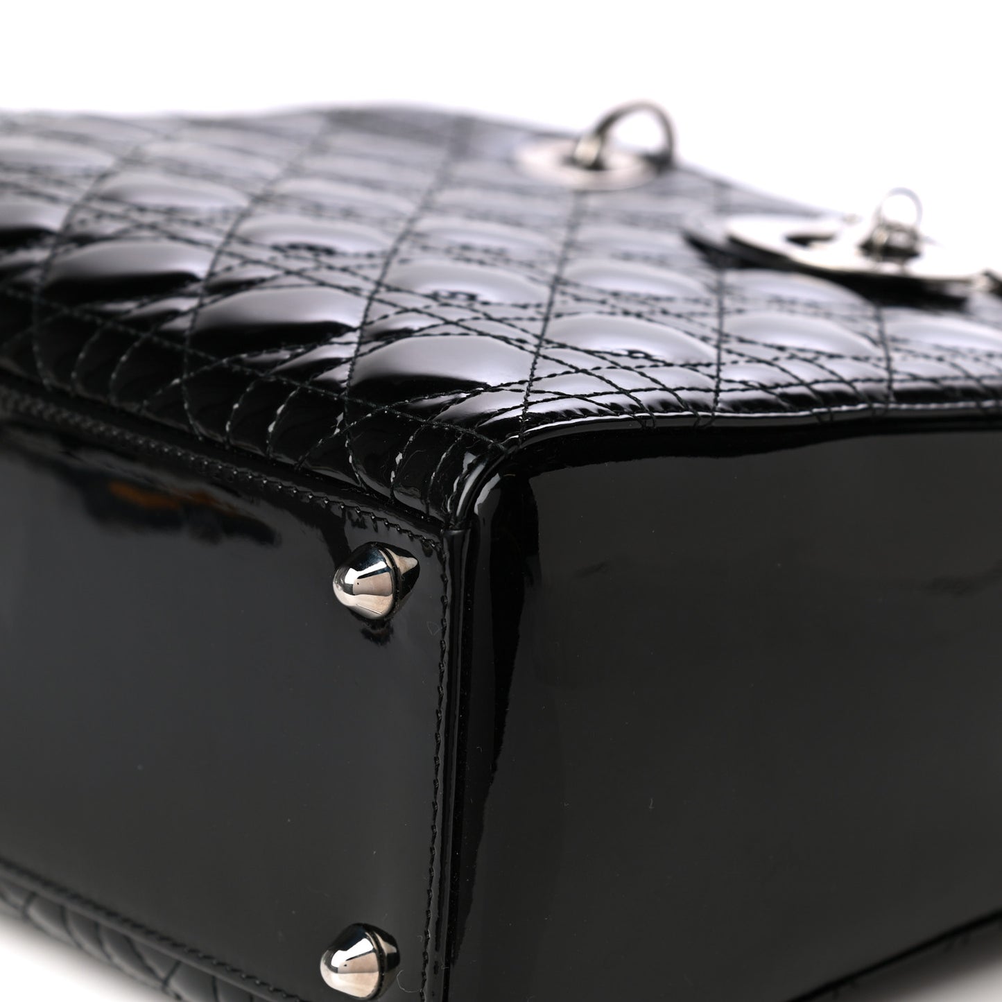 Patent Cannage Large Lady Dior Black
