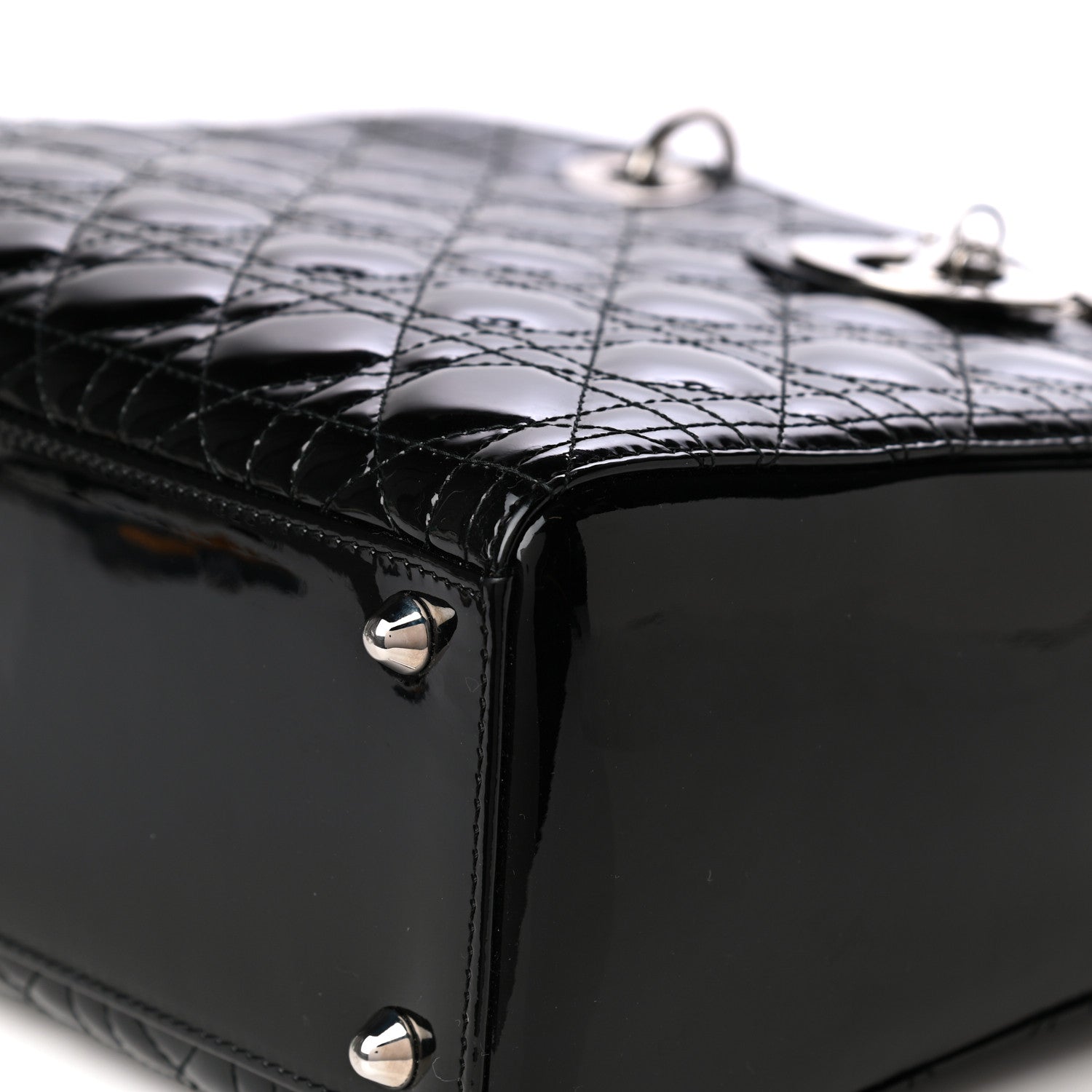 Christian Dior Patent Cannage Large Lady Dior Black 8 of 10