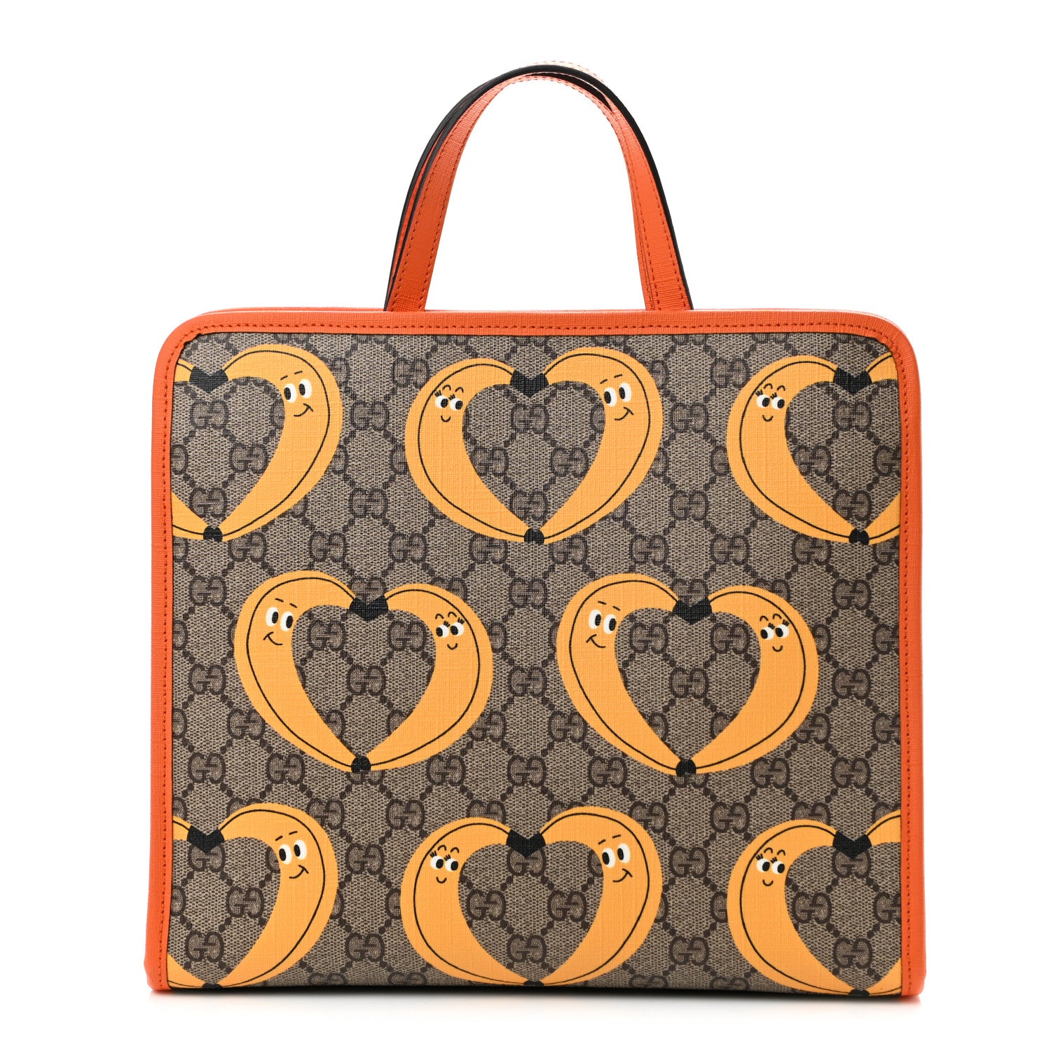 Gucci GG Supreme Monogram Banana Childrens Tote Beige Ebony Multicolor Carrot Orange 1 of 10