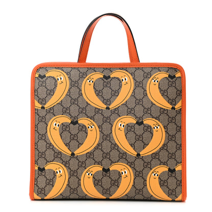 Gucci GG Supreme Monogram Banana Childrens Tote Beige Ebony Multicolor Carrot Orange 1 of 10