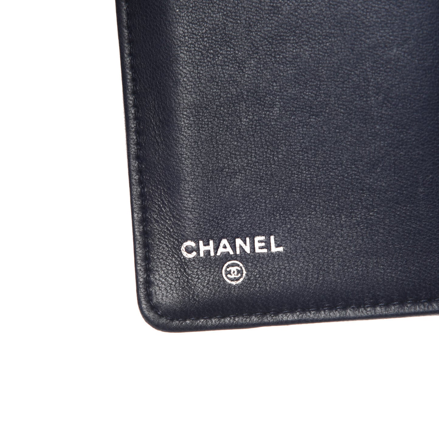 Lambskin Quilted Diamond CC Yen Wallet Blue