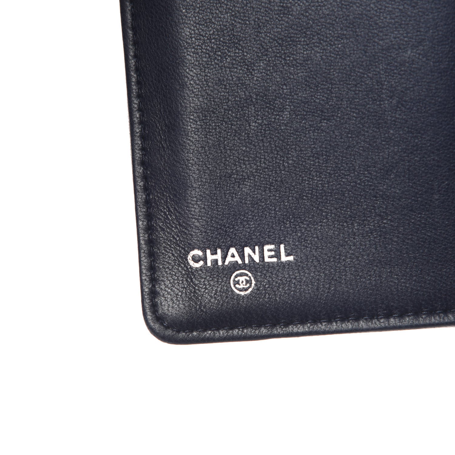 Chanel Lambskin Quilted Diamond CC Yen Wallet Blue 6 of 12