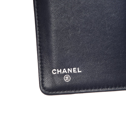 Chanel Lambskin Quilted Diamond CC Yen Wallet Blue 6 of 12