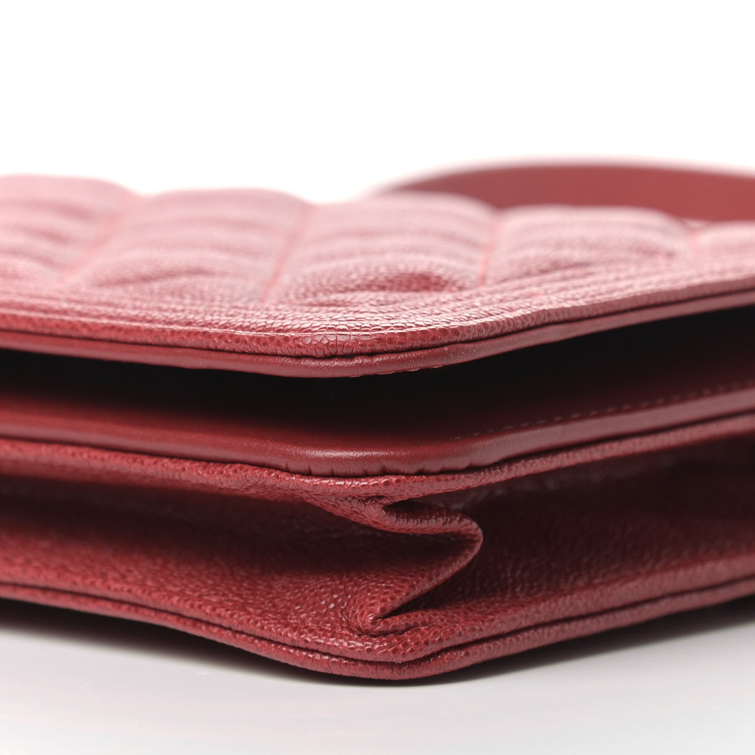 Chanel Caviar Quilted Boy Wallet On Chain WOC Red 9 of 10