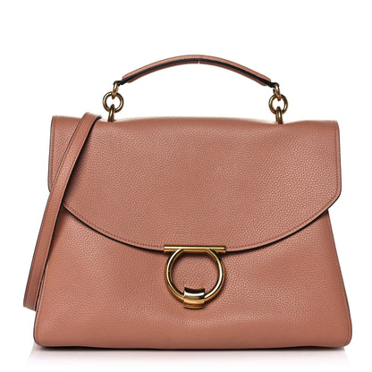 Salvatore Ferragamo Calfskin Medium Margot Top Handle Satchel New Blush 1 of 10