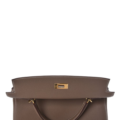 Hermes Togo Kelly Retourne 32 Etoupe 16 of 40
