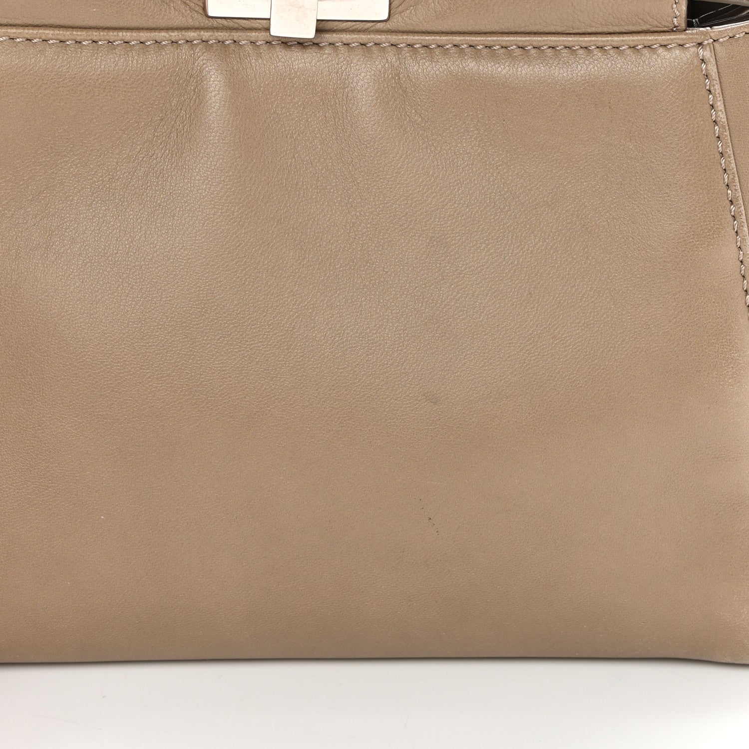 Fendi Nappa Mini Peekaboo Iconic Satchel Tortora 15 of 20