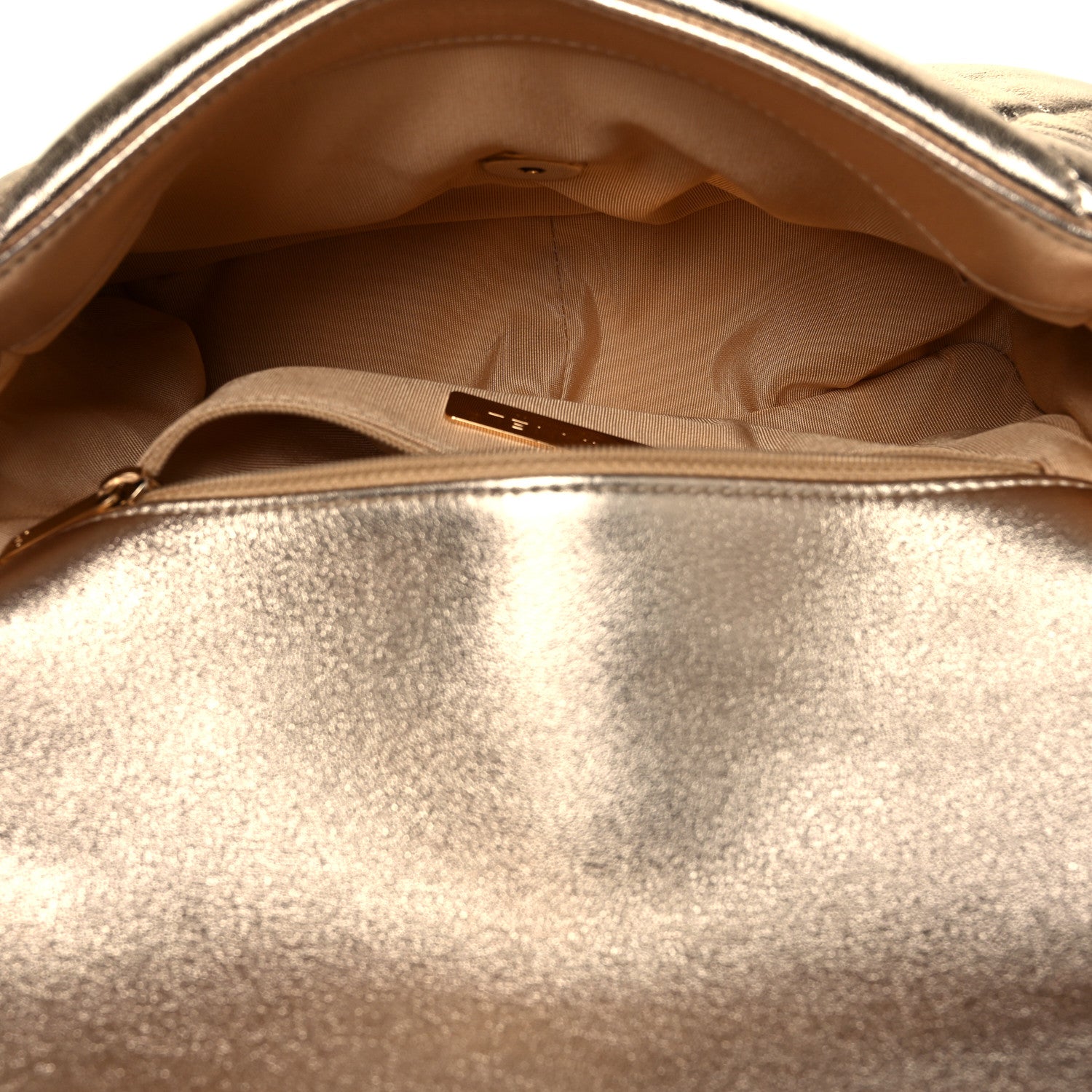 Chanel Metallic Goatskin Quilted Medium Chanel 19 Flap Gold 5 of 10