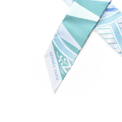 Hermes Silk Jeu de Soie Uniforme Twilly Aqua Celadon Ciel 3 of 3