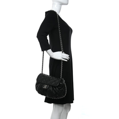 Chanel Washed Lambskin Quilted Medium Chain Around Messenger Black 3 of 10
