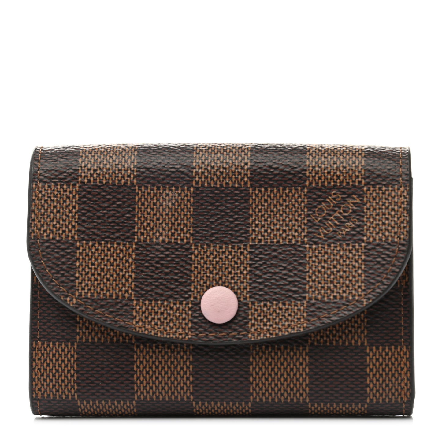 Damier Ebene Rosalie Coin Purse Rose Ballerine